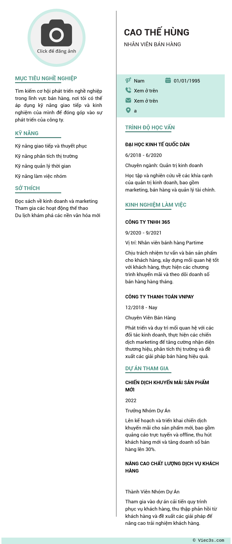 CV ứng viên