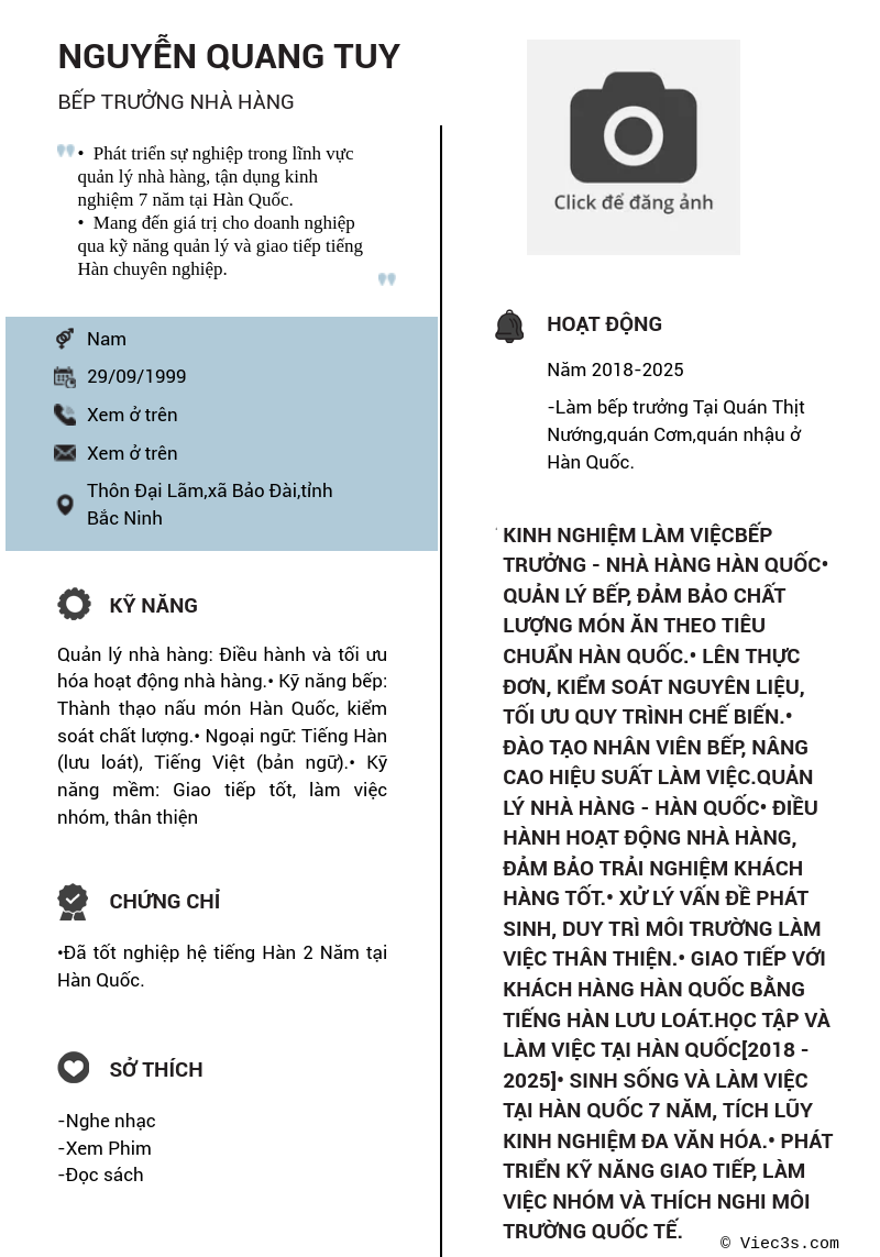 CV ứng viên
