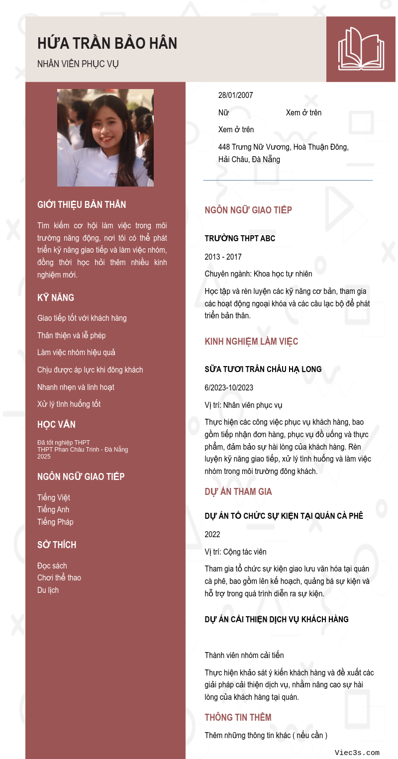 CV ứng viên