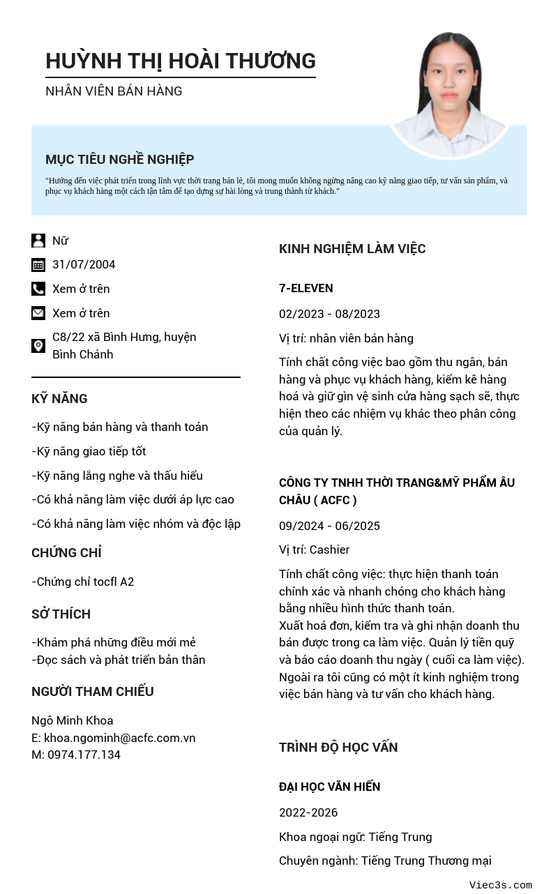 CV ứng viên