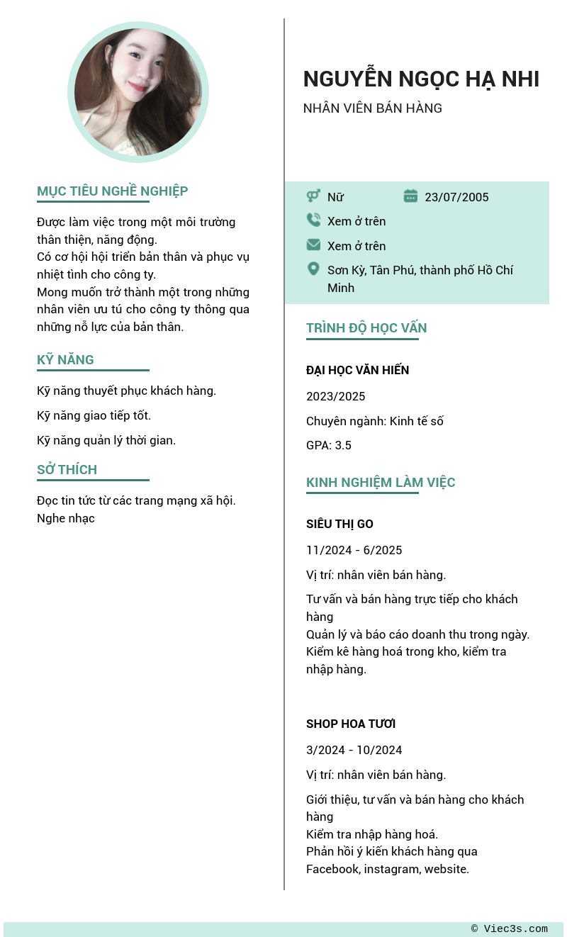 CV ứng viên