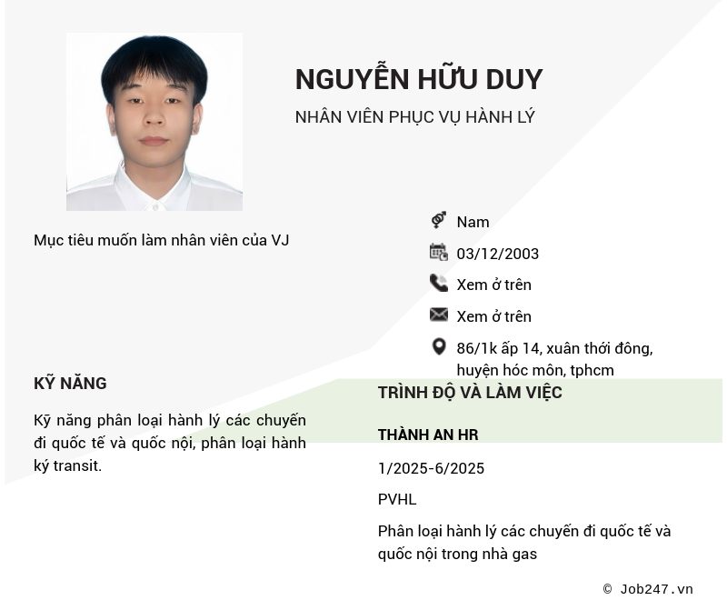 CV ứng viên