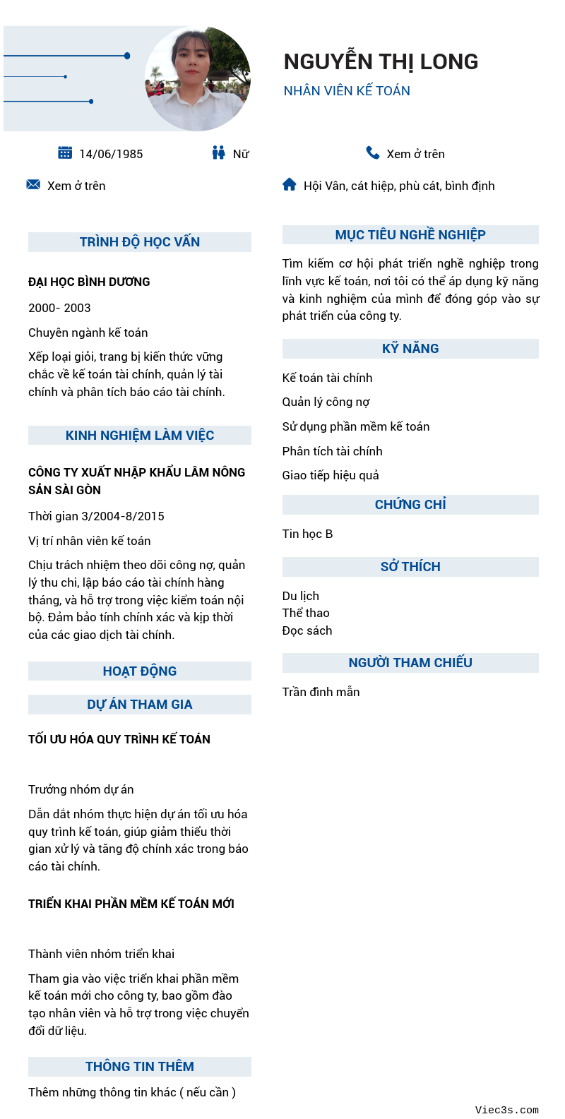 CV ứng viên