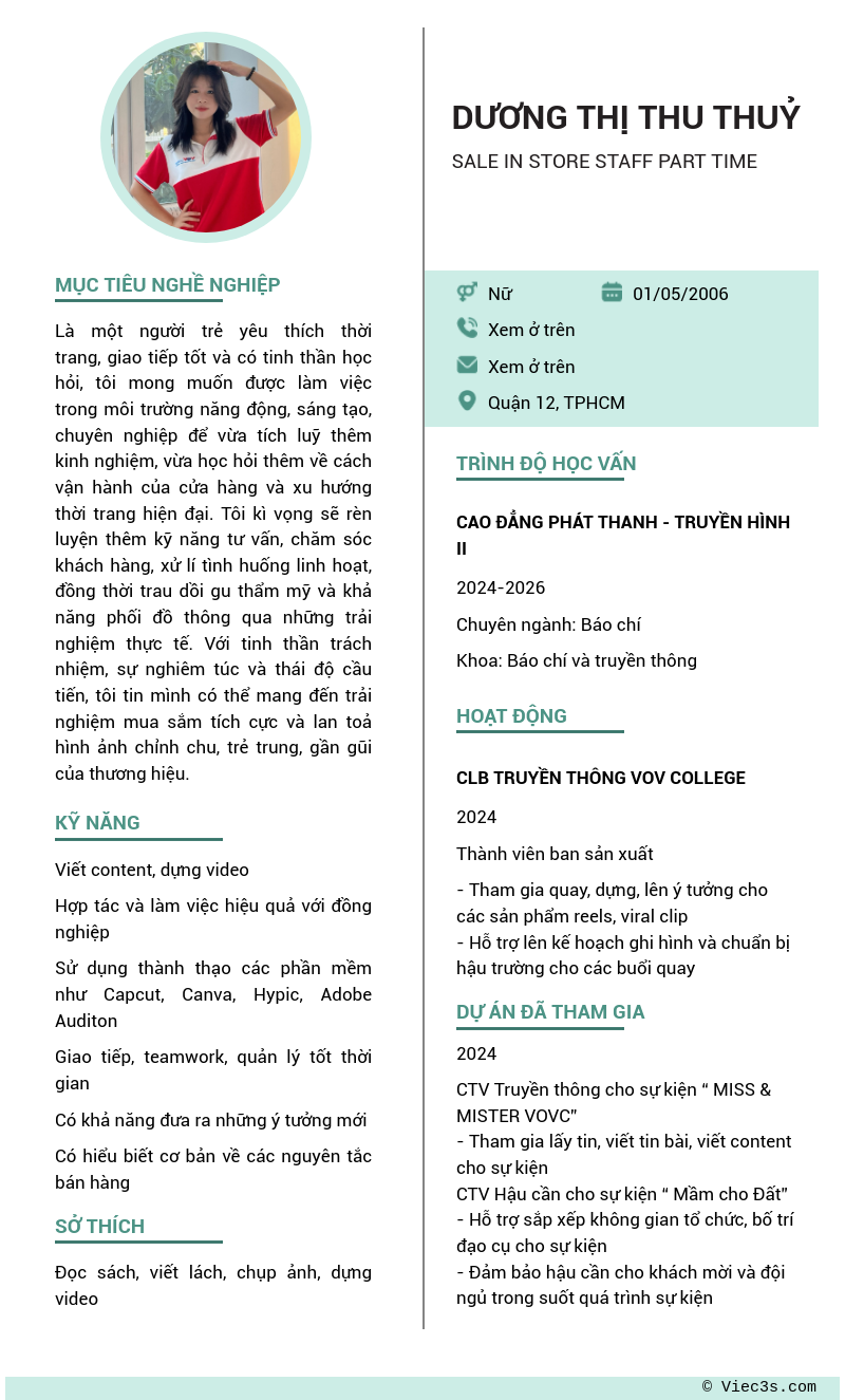 CV ứng viên