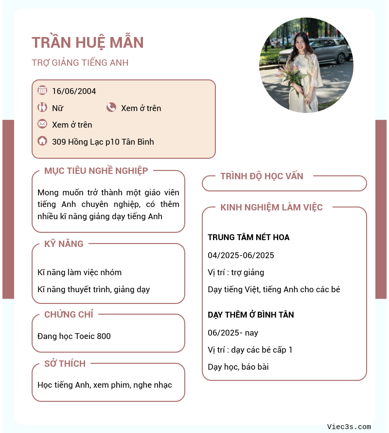 CV ứng viên