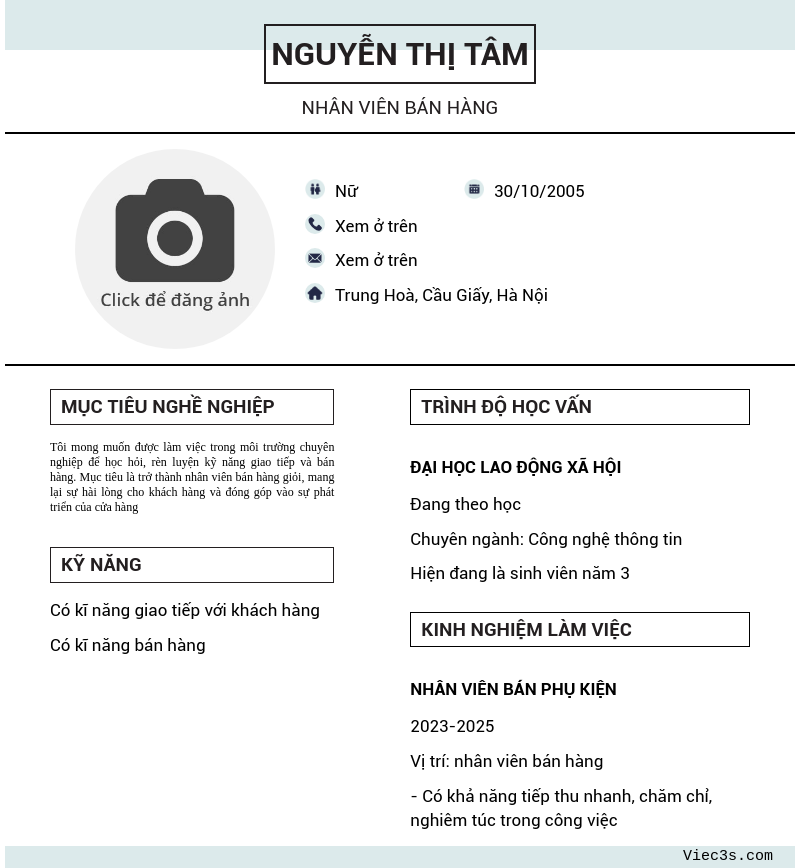 CV ứng viên