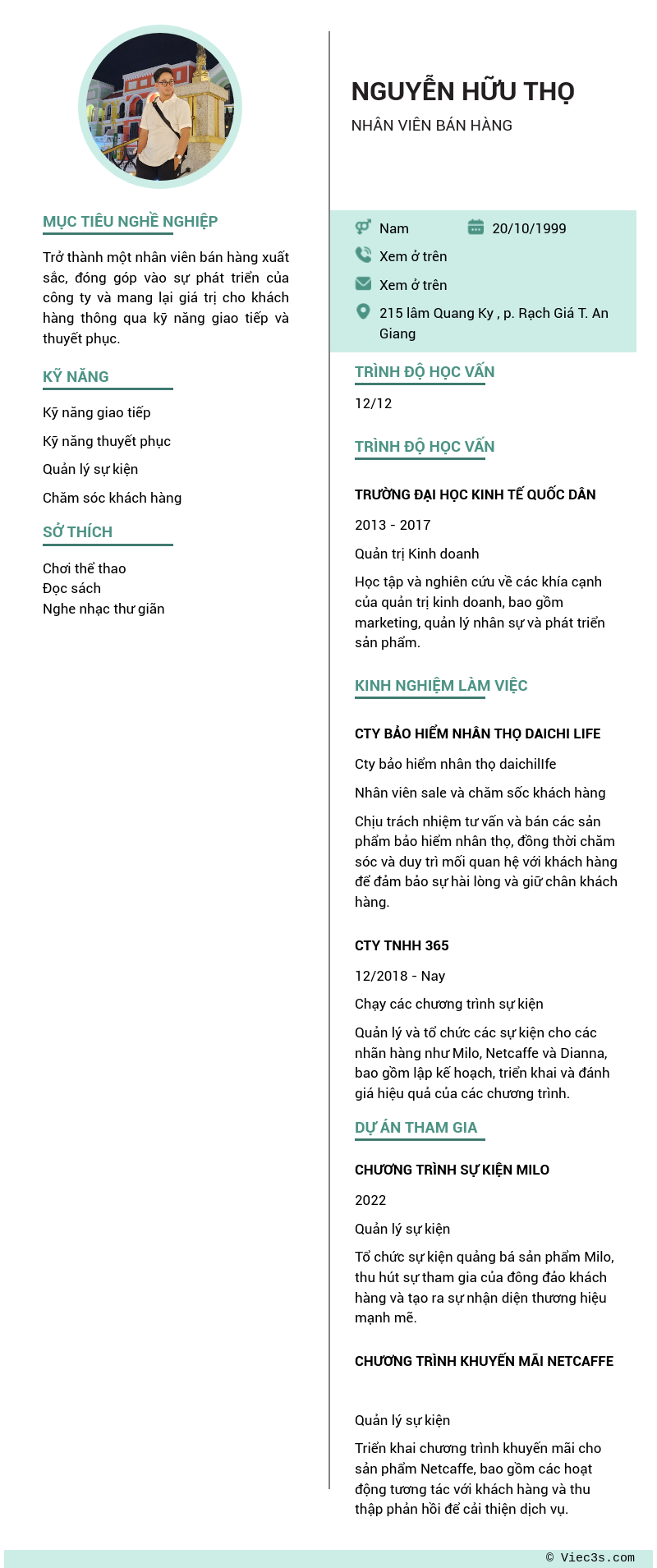 CV ứng viên