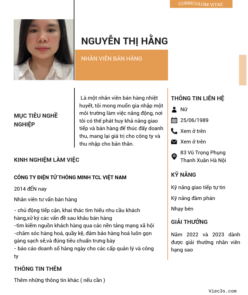 CV ứng viên