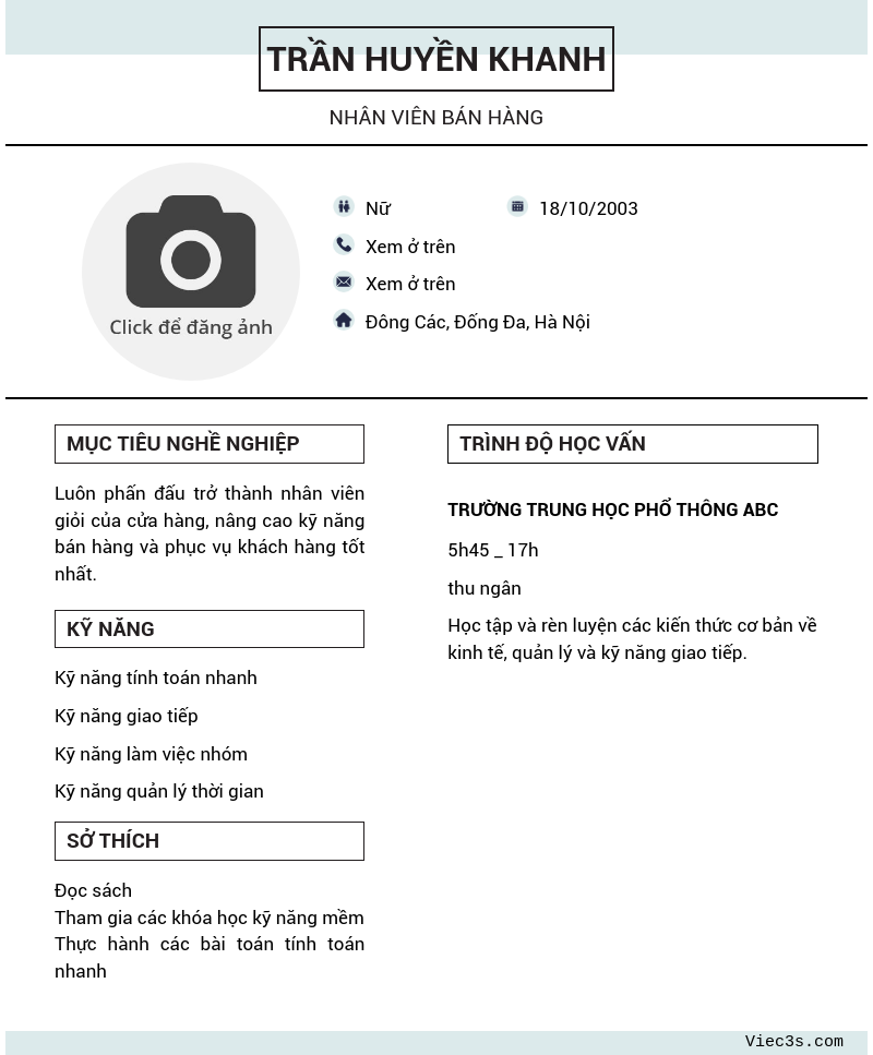 CV ứng viên