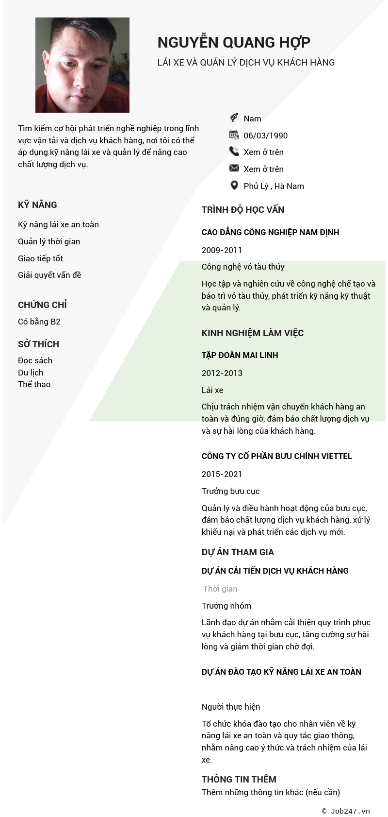 CV ứng viên