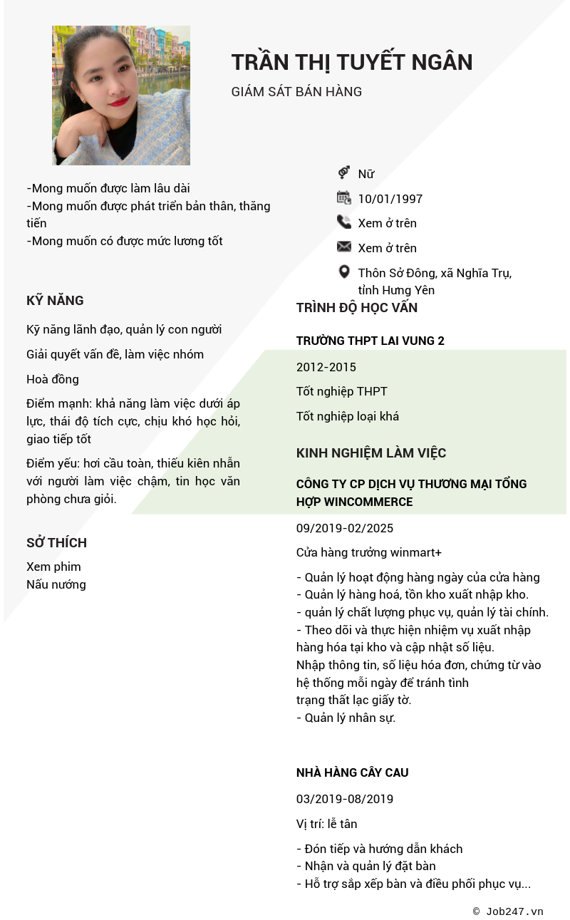 CV ứng viên