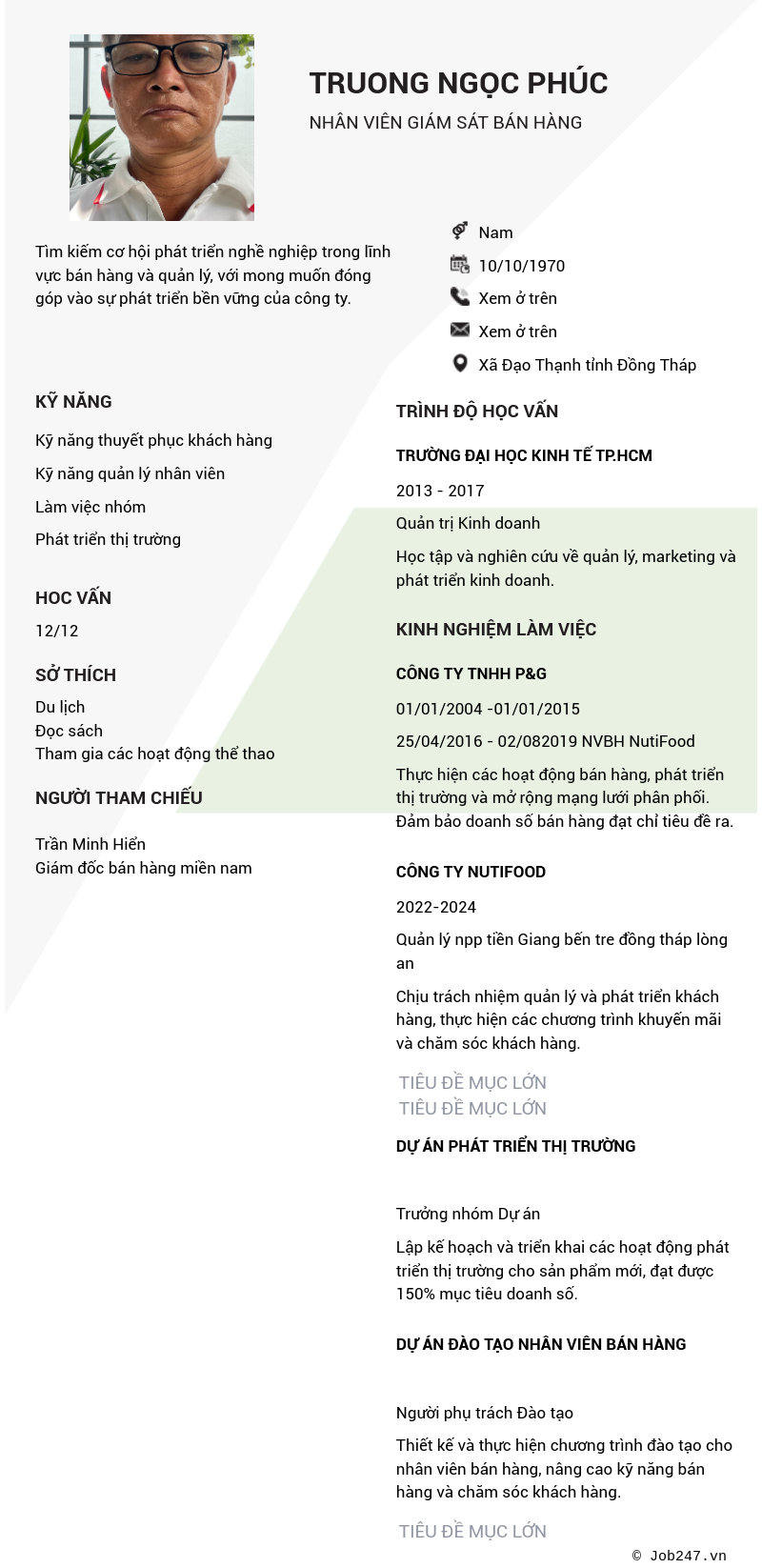 CV ứng viên