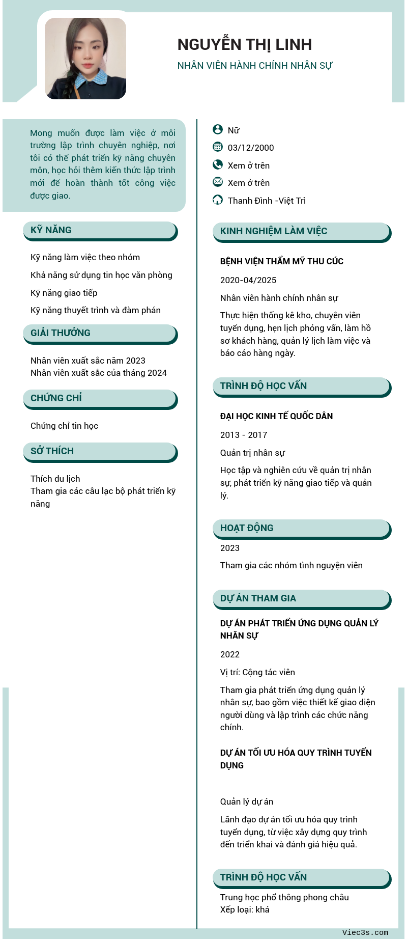 CV ứng viên