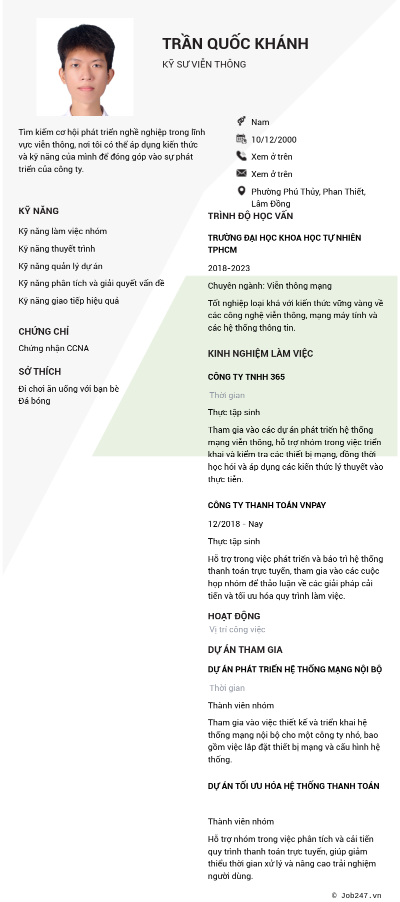 CV ứng viên