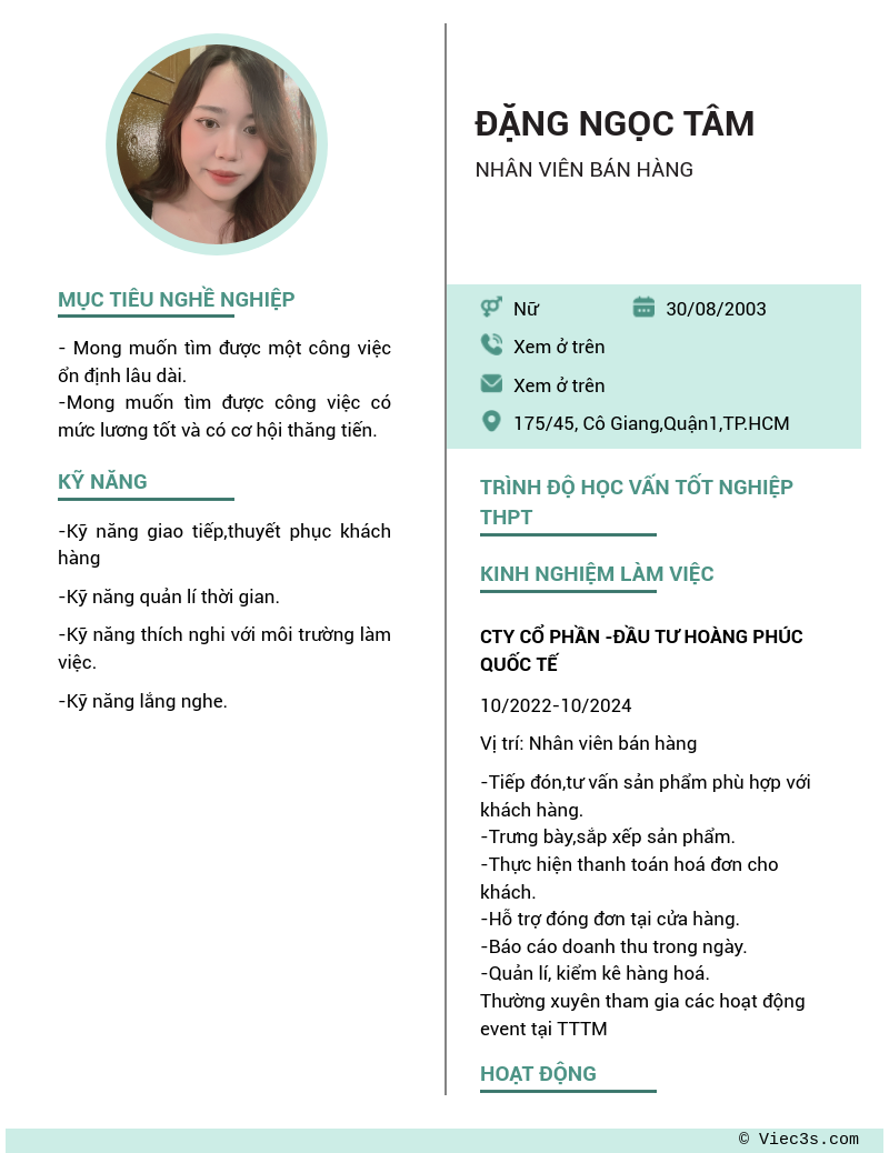 CV ứng viên