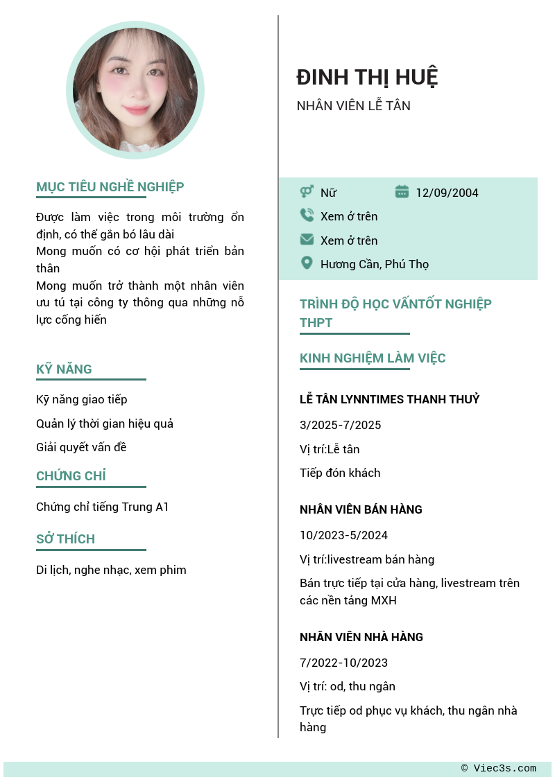 CV ứng viên