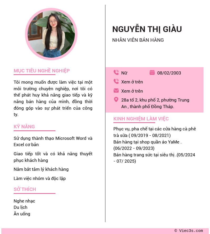 CV ứng viên