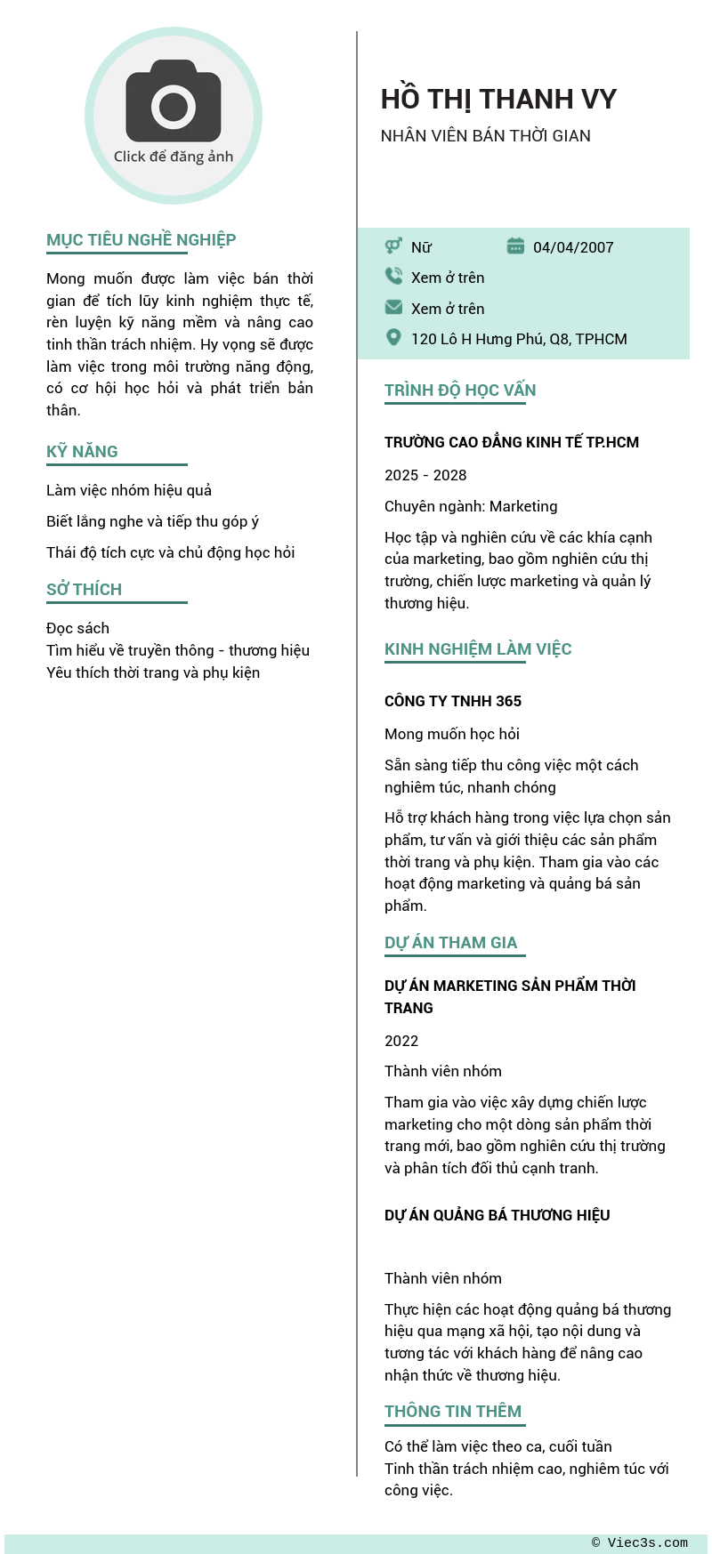 CV ứng viên