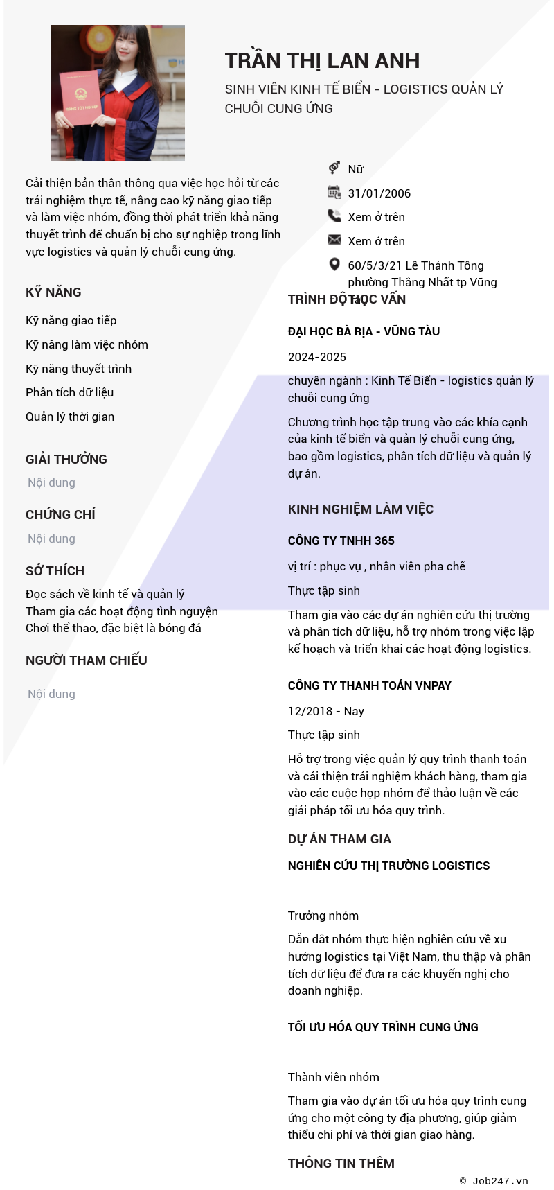 CV ứng viên