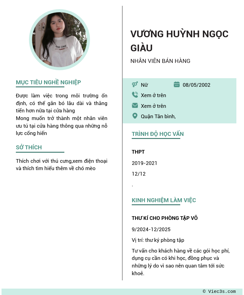 CV ứng viên