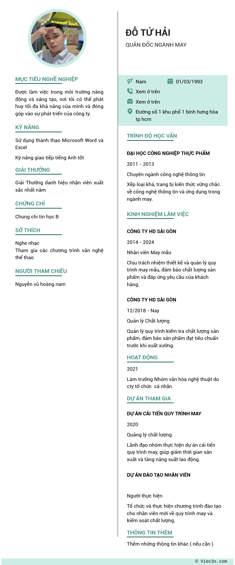 CV ứng viên