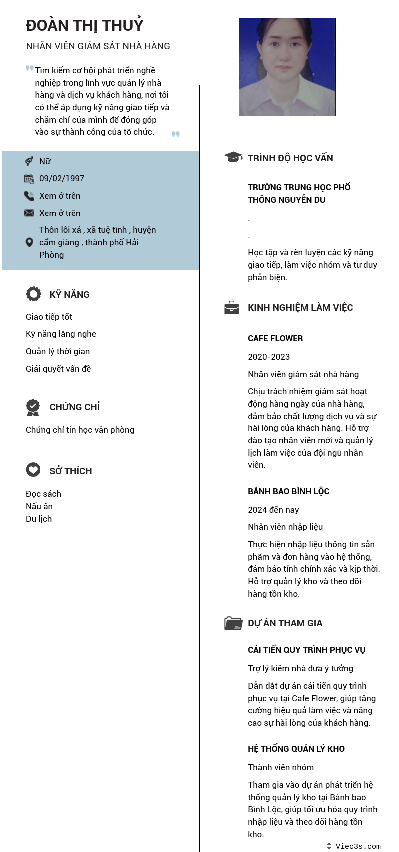 CV ứng viên