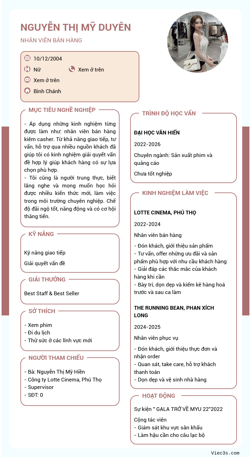 CV ứng viên