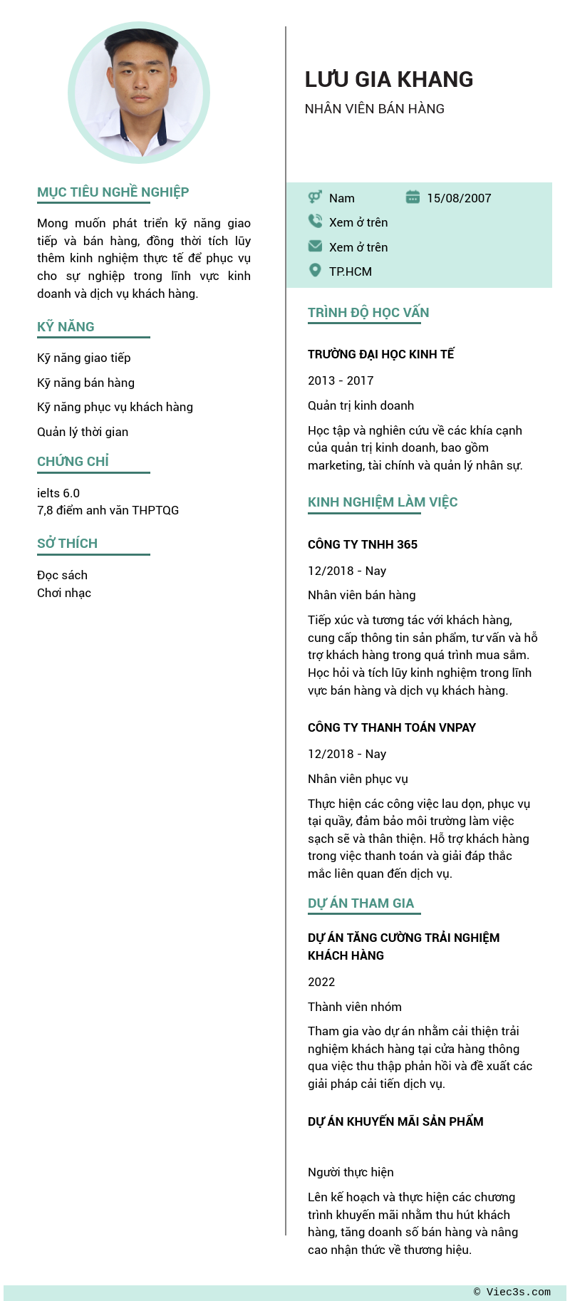 CV ứng viên