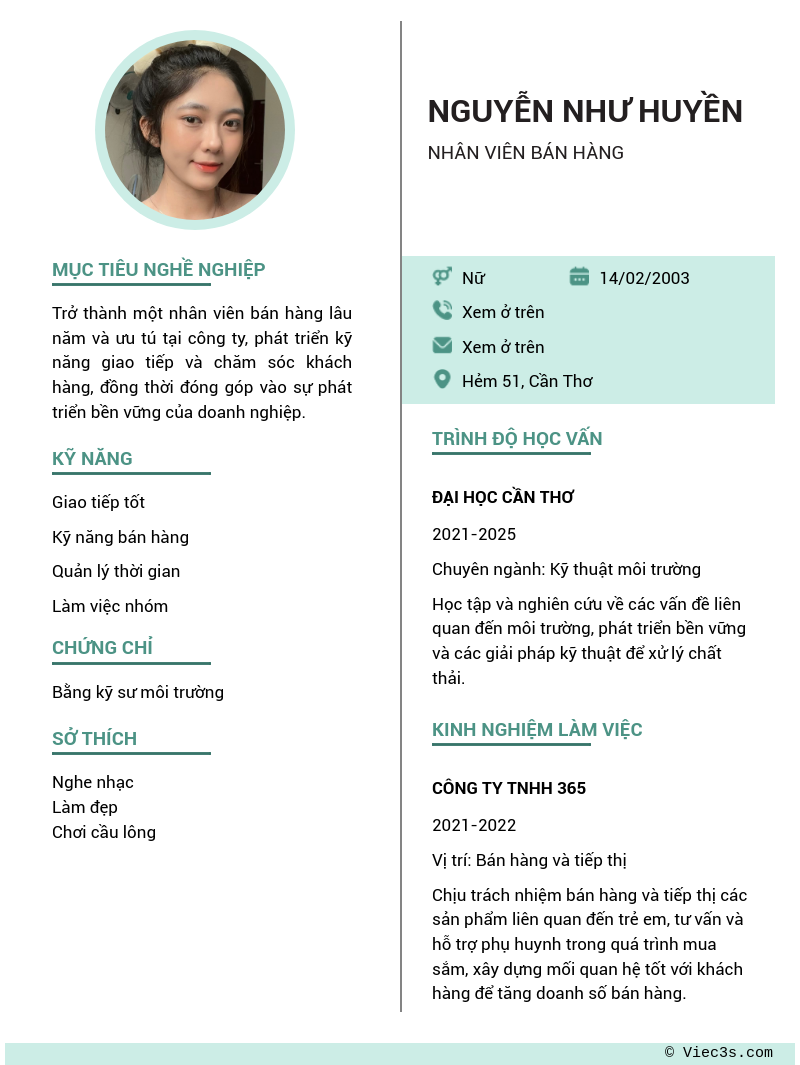 CV ứng viên