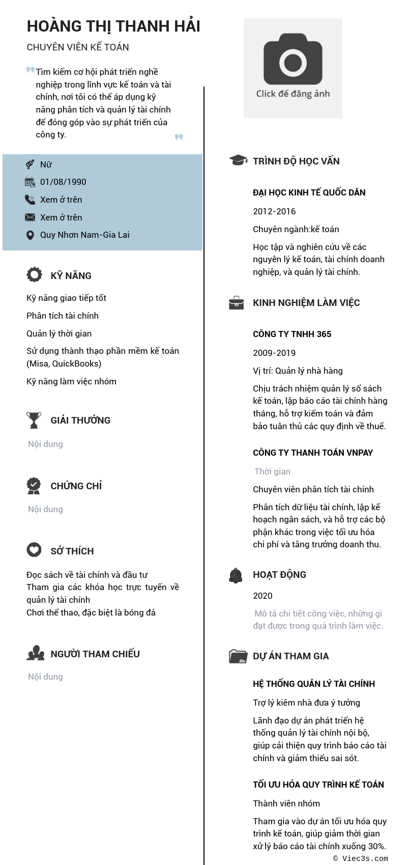 CV ứng viên