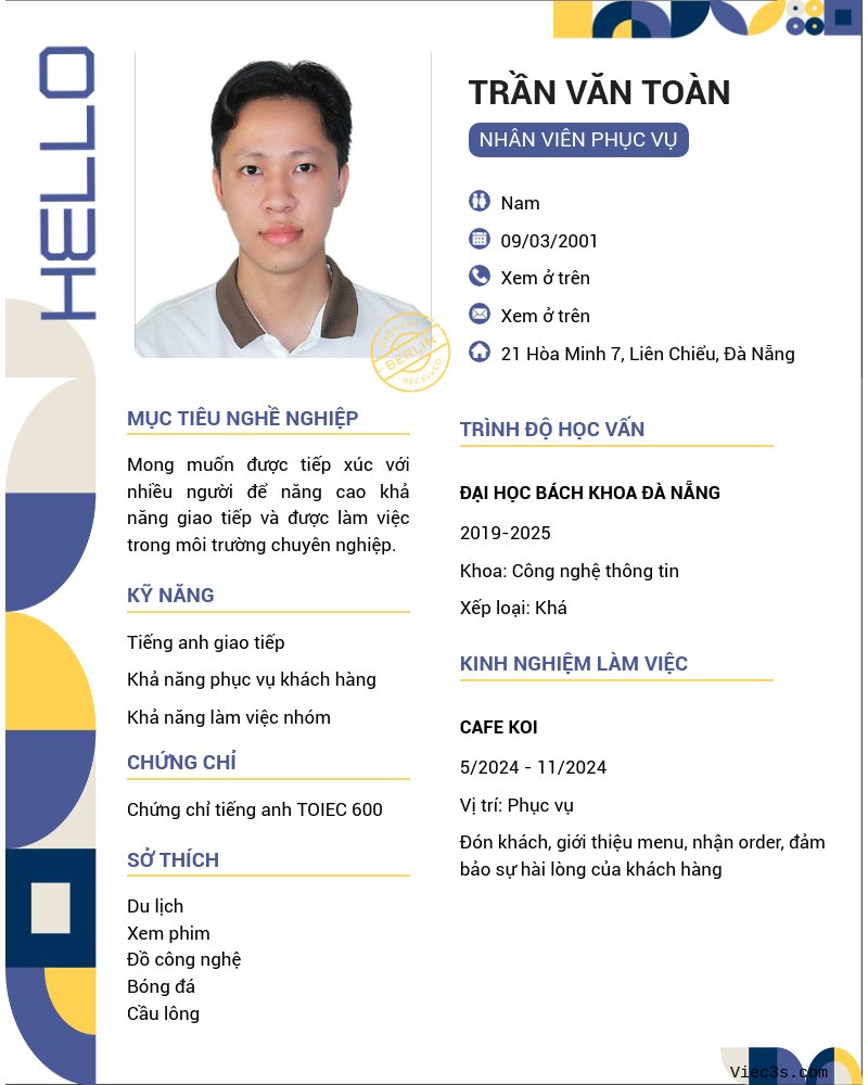 CV ứng viên