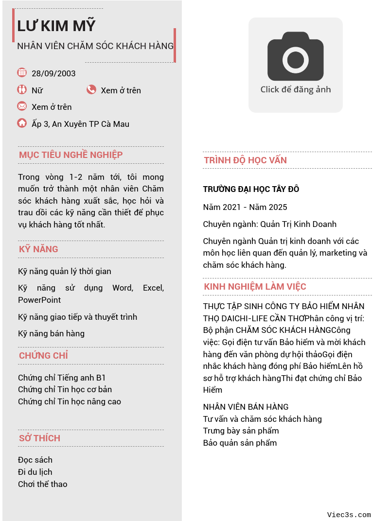 CV ứng viên