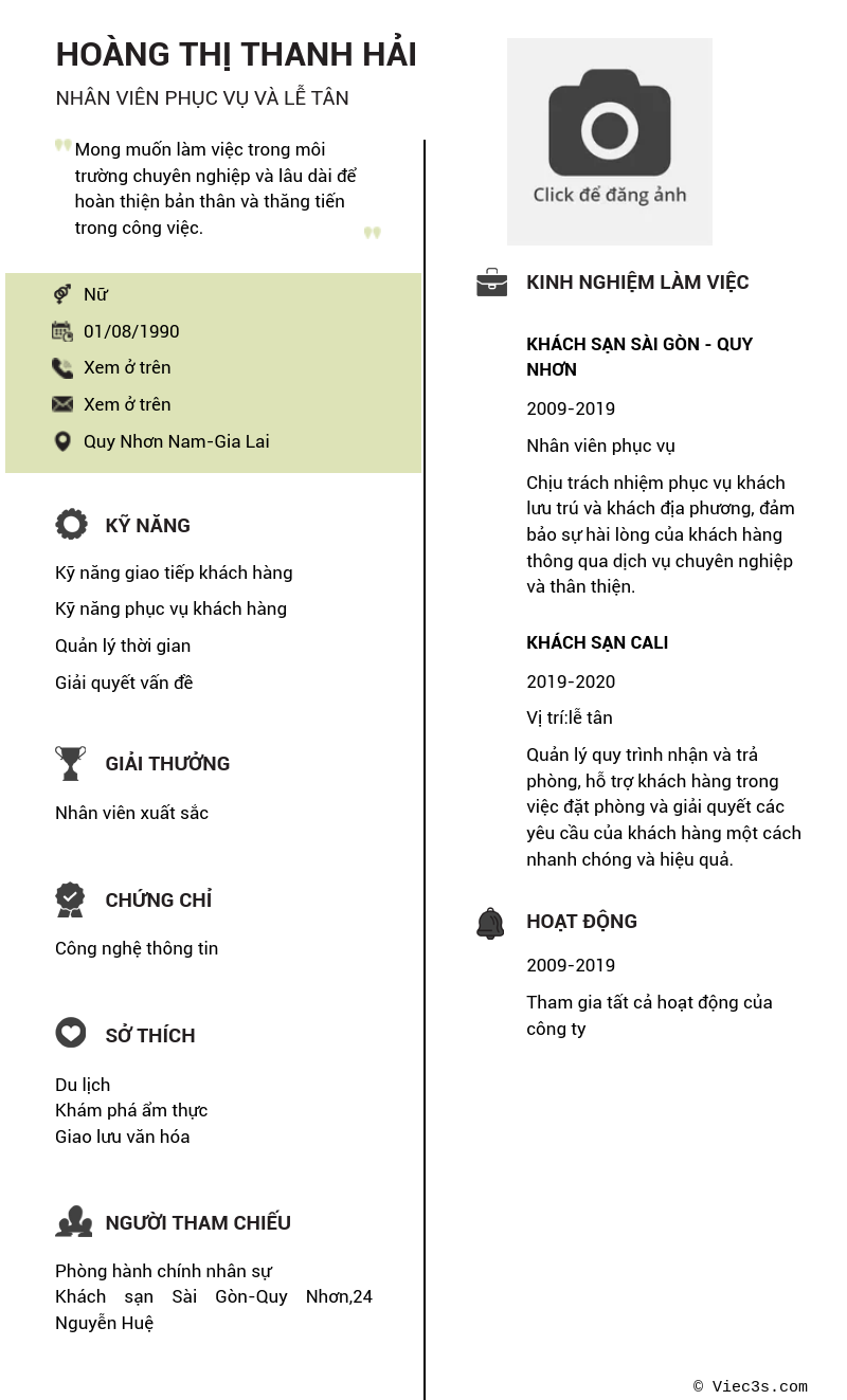 CV ứng viên