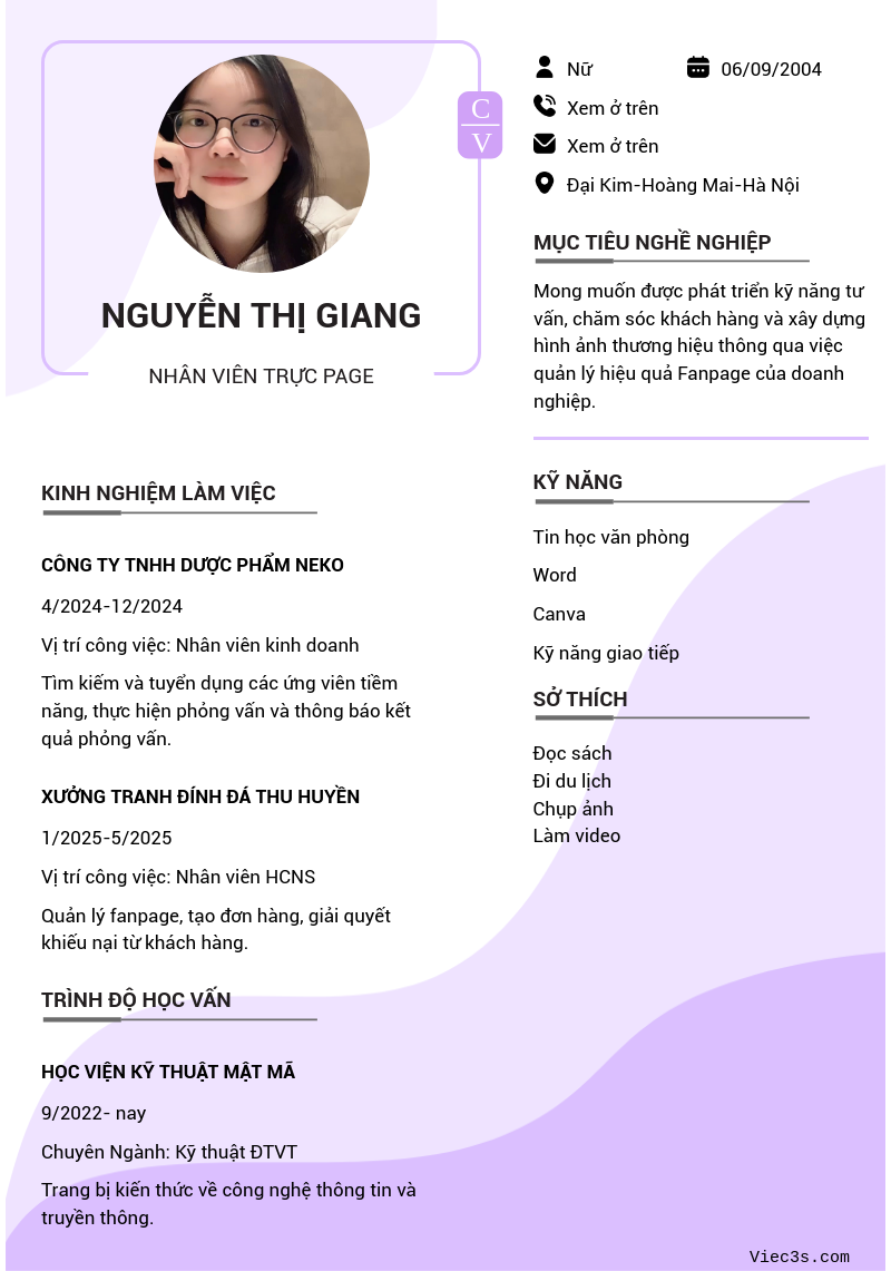CV ứng viên