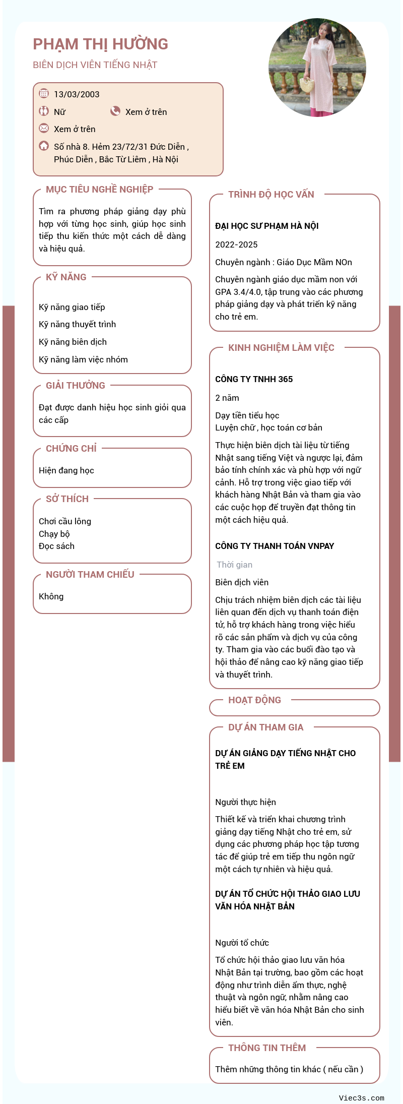 CV ứng viên