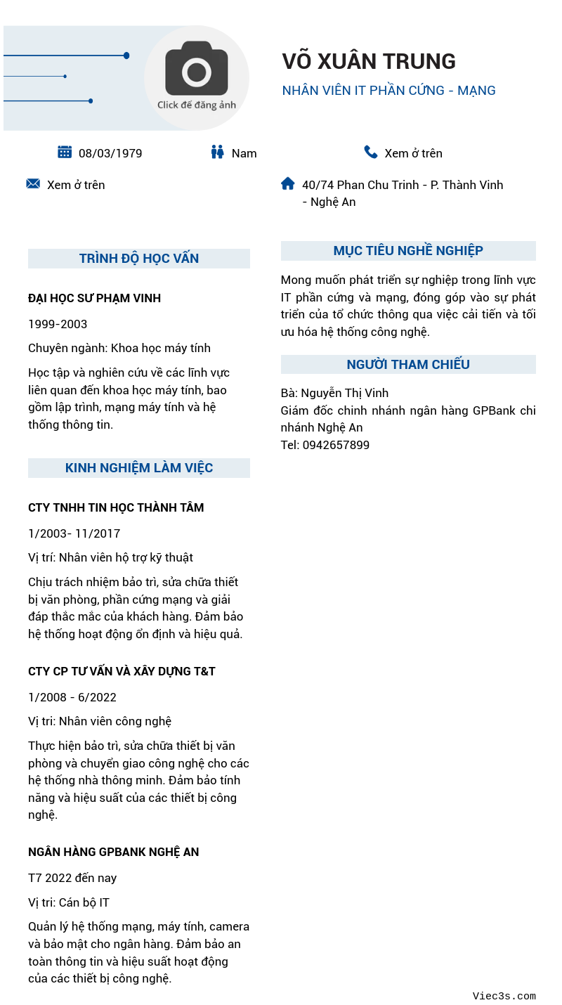 CV ứng viên
