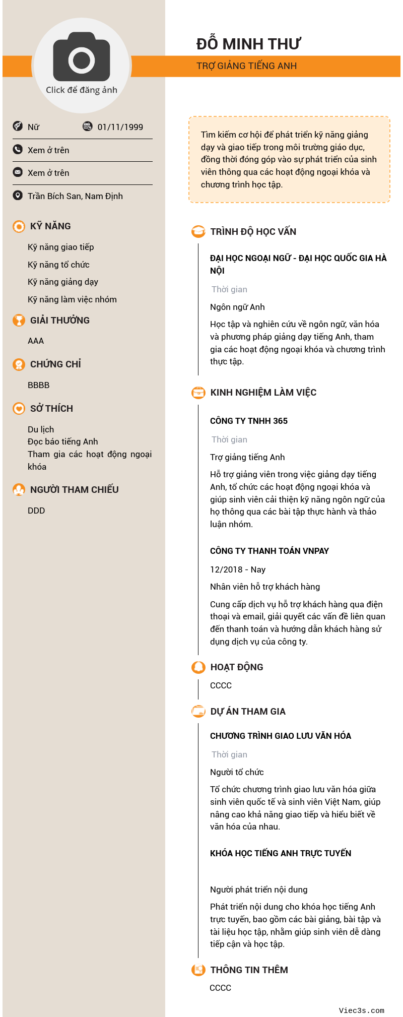 CV ứng viên