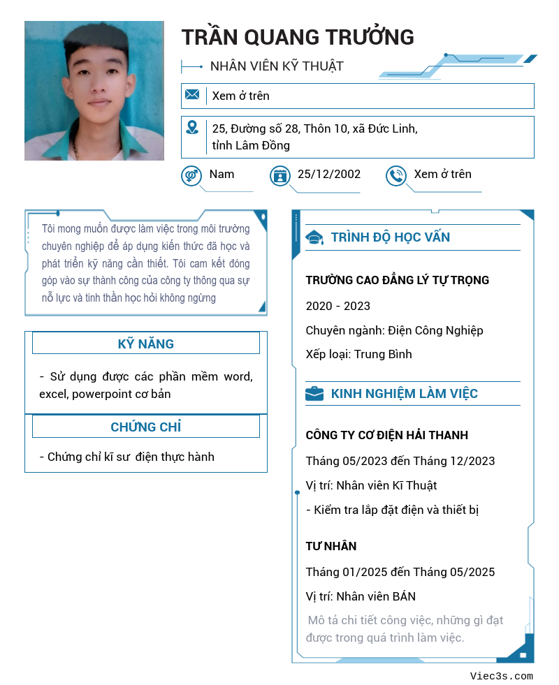 CV ứng viên
