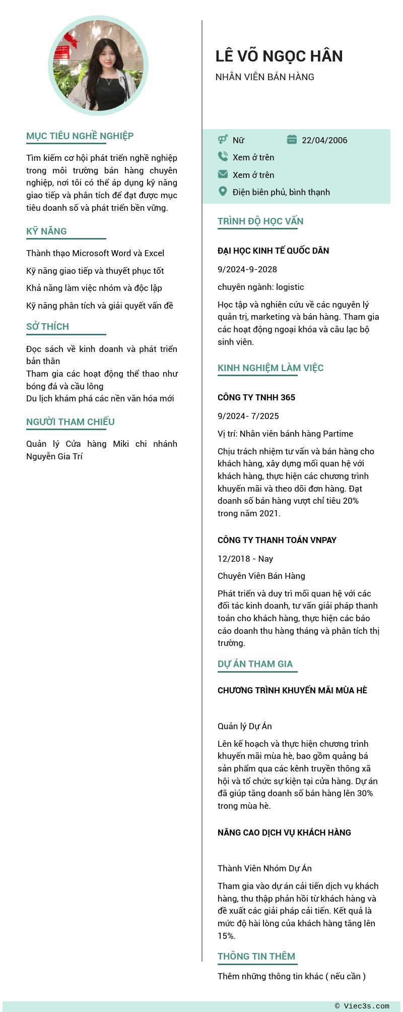 CV ứng viên