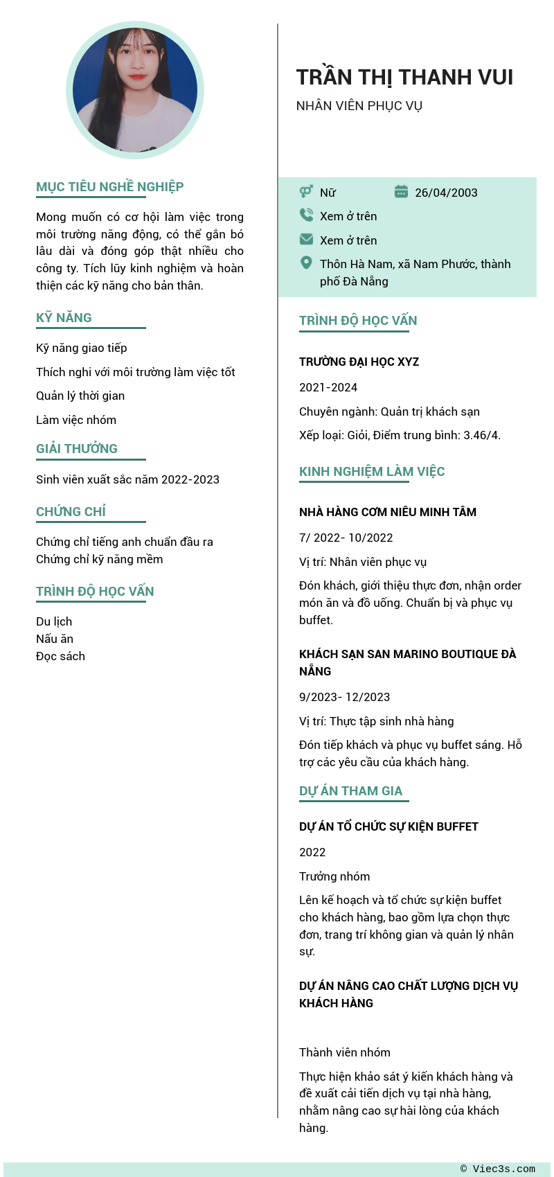 CV ứng viên