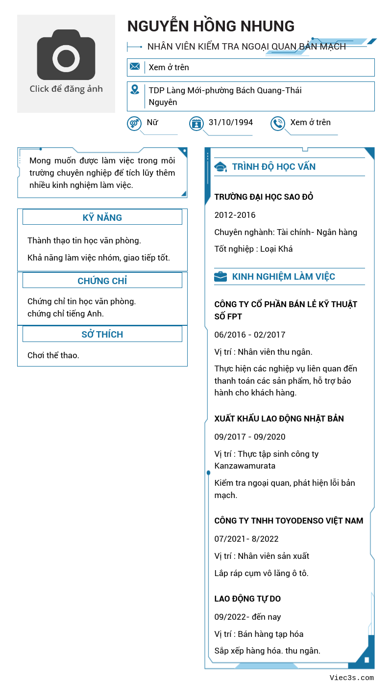 CV ứng viên