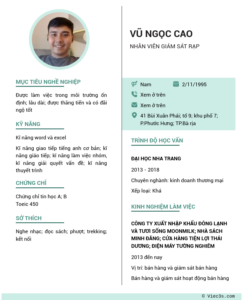 CV ứng viên