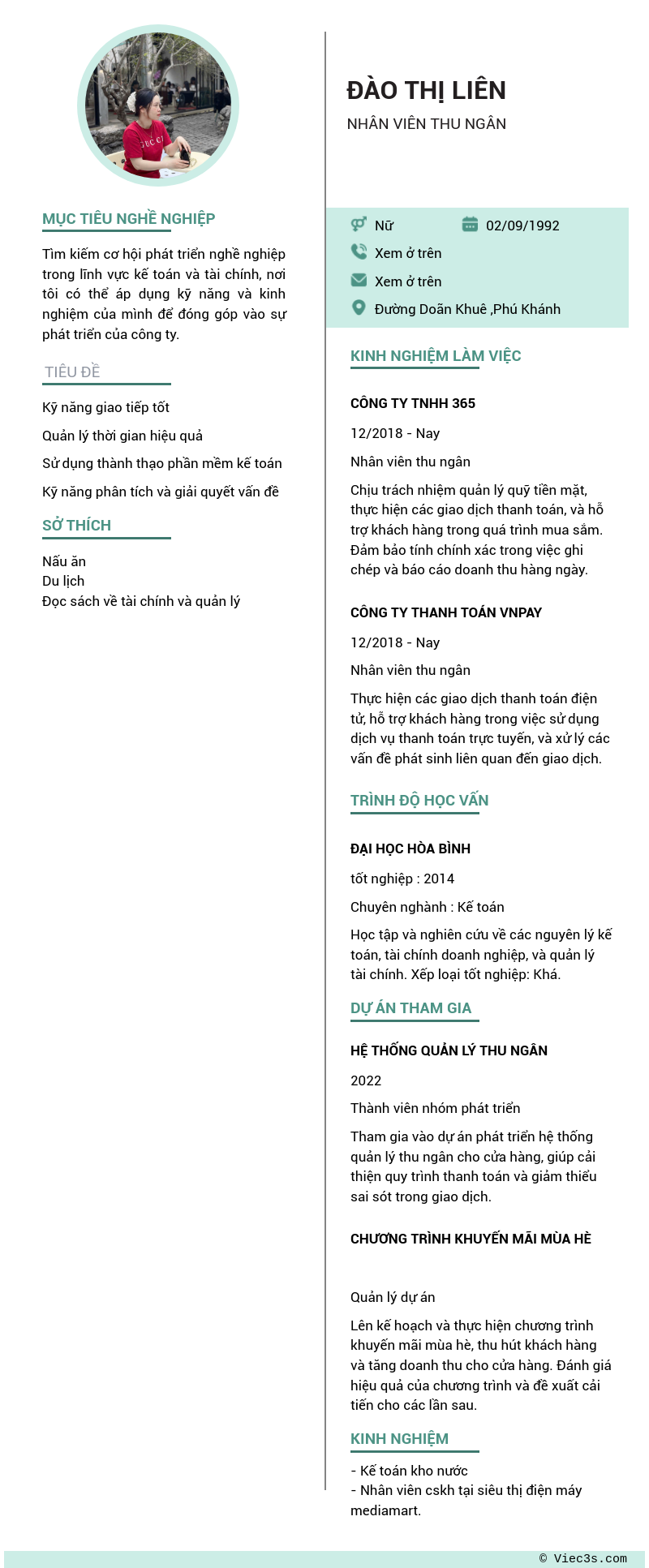 CV ứng viên