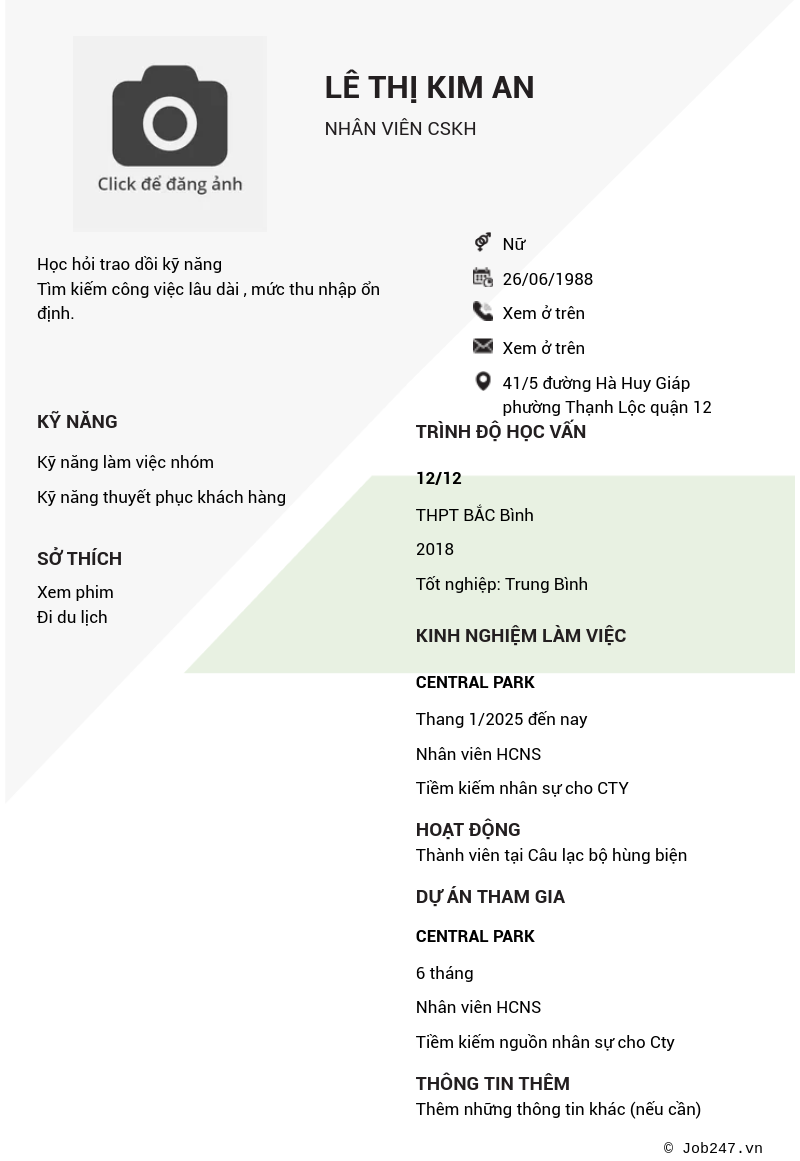 CV ứng viên