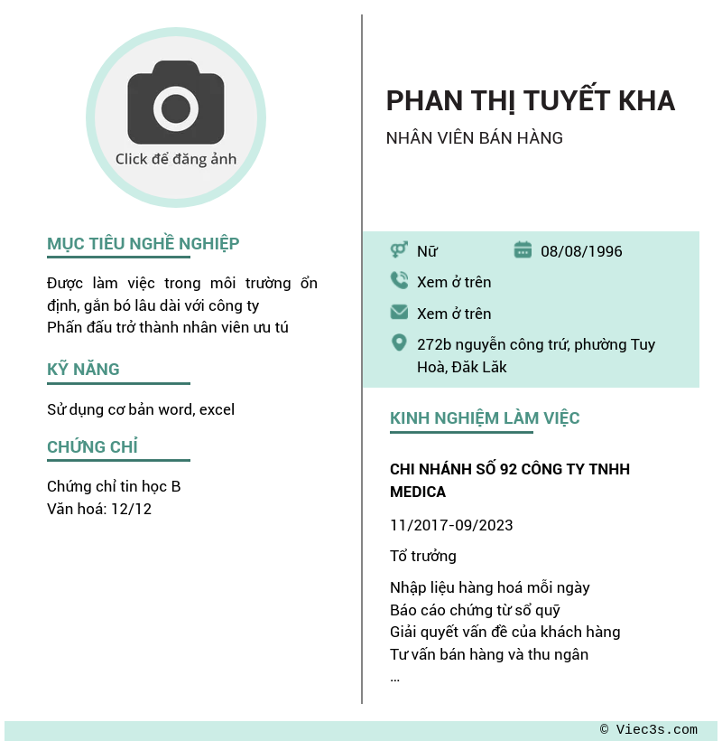 CV ứng viên