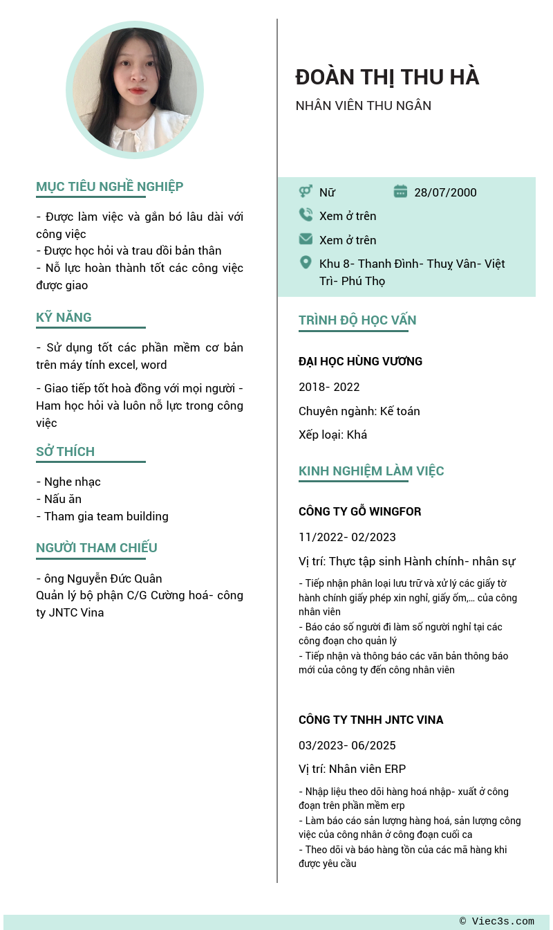 CV ứng viên