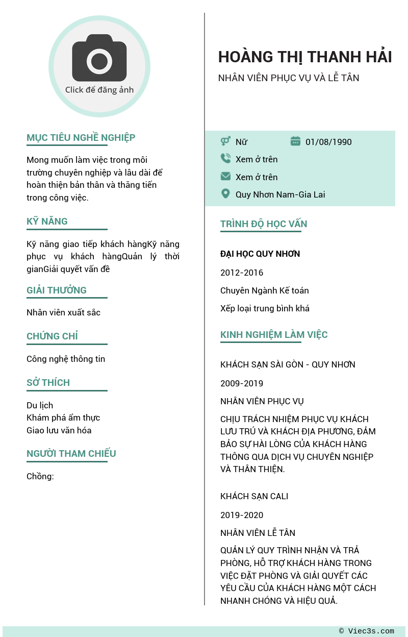 CV ứng viên