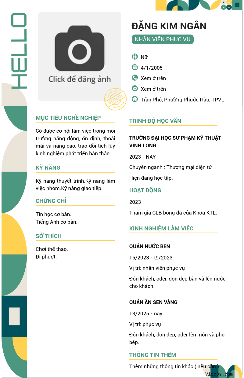 CV ứng viên