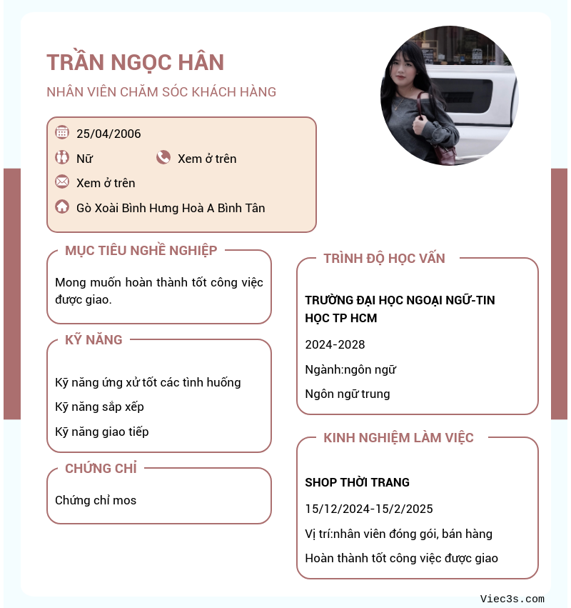 CV ứng viên