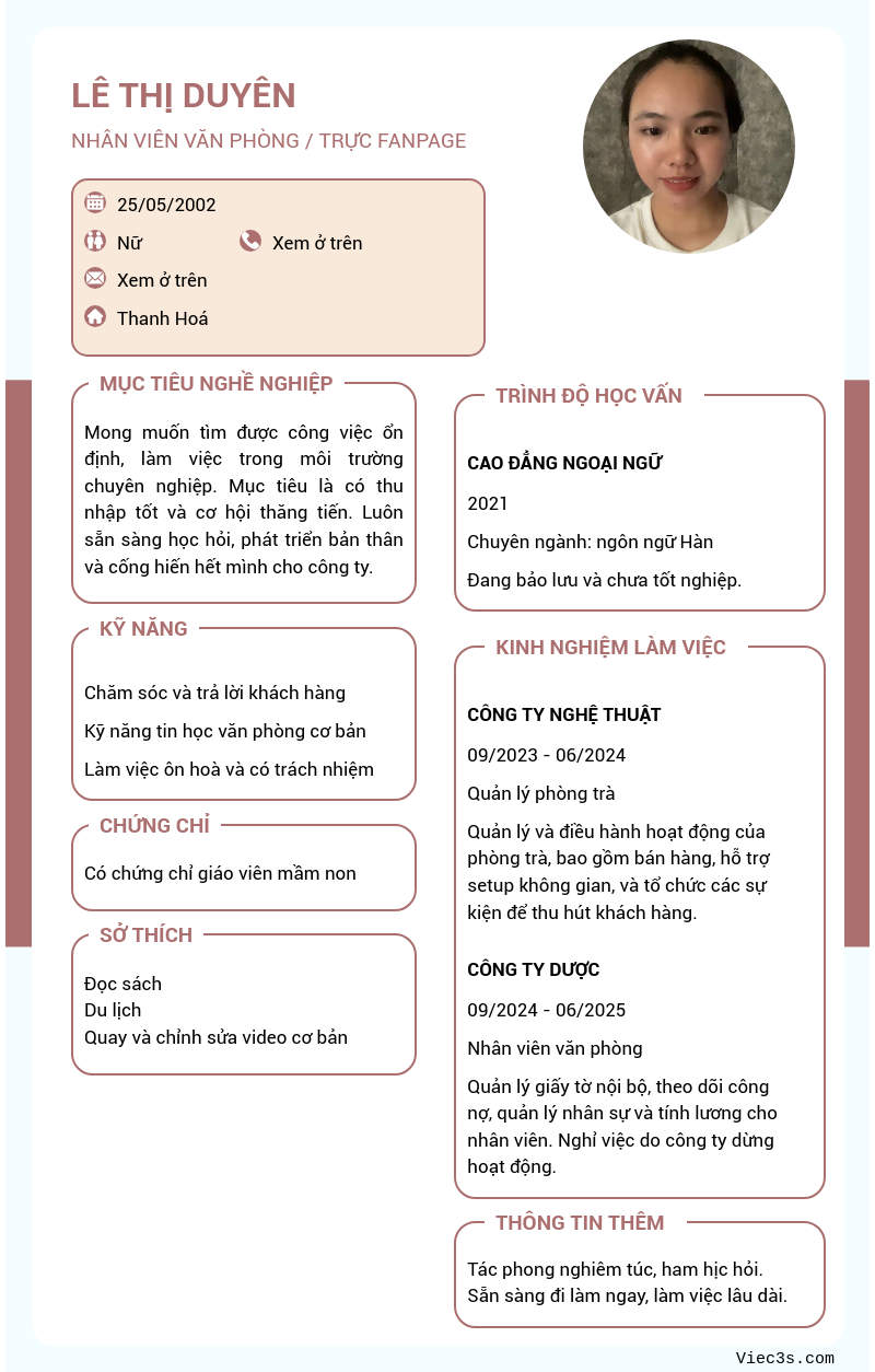 CV ứng viên